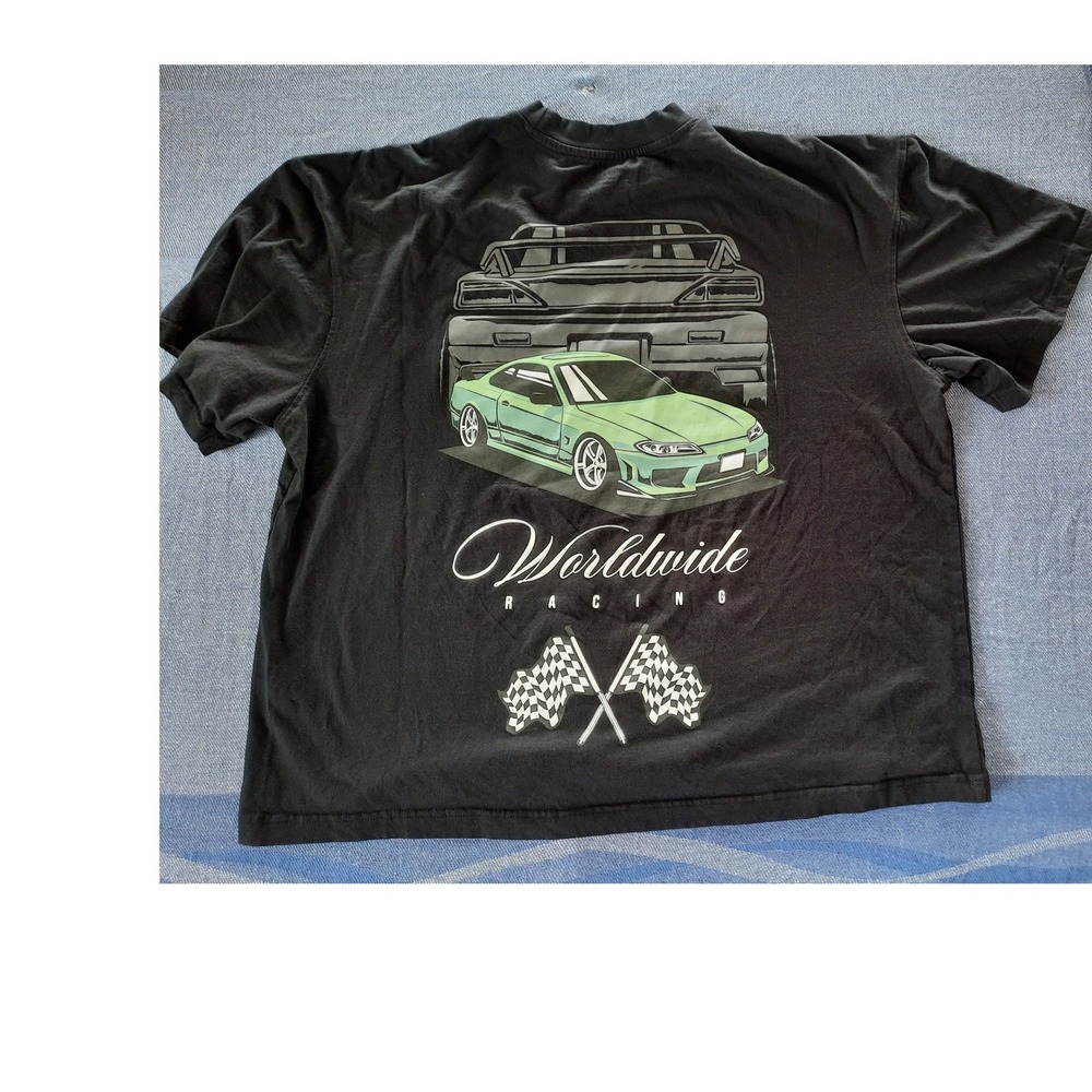 GSTR Worldwide Racing T Shirt Mens 2XL Black Graphic Tee Sports Car JDM